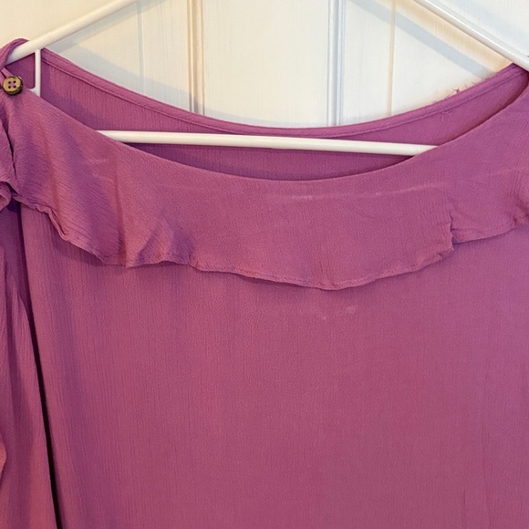 Free people free est size small Elegant Mauve Ruffle dress first bloom - Picture 5 of 9